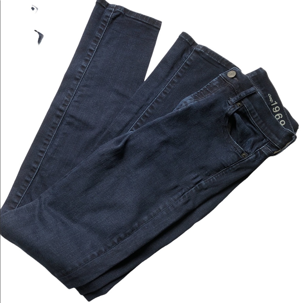 GAP 1969 Tall Slim Straight Leg Denim Jeans Dark Wash Size 27